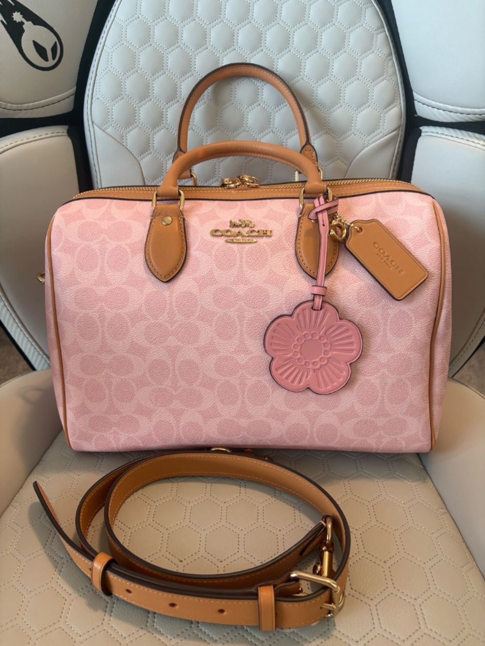COACH Outlet Rowan Large Satchel Bag In Signature Canvas With Charms